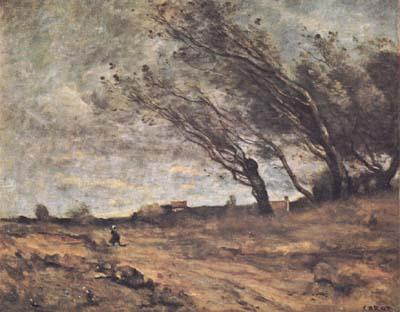 Le coup de vent (mk11), Jean Baptiste Camille  Corot